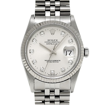 ロレックス デイトジャスト 36 16234G シルバー/ダイヤモンド メンズ 時計 【中古】【wristwatch】