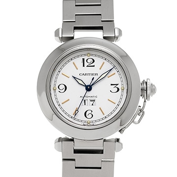 カルティエ パシャC ビッグデイト W31044M7 ホワイト ユニセックス 時計 【中古】【wristwatch】