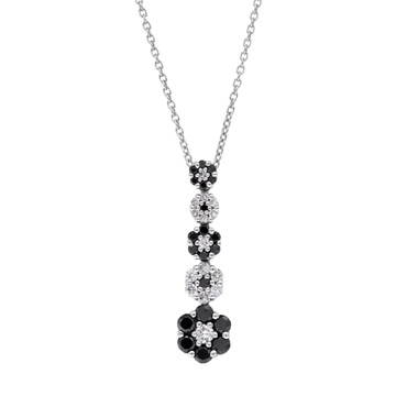ポンテヴェキオ フラワーモチーフ ネックレス 5P 0.50/0.24ct シルバー K18ホワイトゴールド WG レディース ジュエリー 【中古】【jewelry】