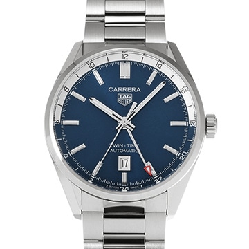タグ ホイヤー カレラ キャリバー7 ツインタイム デイト WBN201A.BA0640 ブルー メンズ 時計 【中古】【wristwatch】