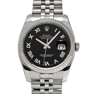 ロレックス デイトジャスト 116234 ブラックサンビーム メンズ 時計 【中古】【wristwatch】