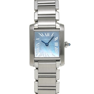 カルティエ タンクフランセーズ SM W51034Q3 ブルーシェル レディース 時計 【中古】【wristwatch】