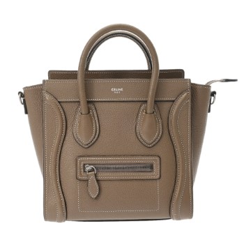 セリーヌ ラゲージ ナノ  スリ 168243DRU.09SO ドラムドカーフ レディース バッグ 【中古】【bag】