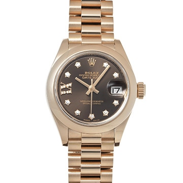 ロレックス デイトジャスト 279165G チョコレートブラウン/ダイヤモンド レディース 時計 【中古】【wristwatch】