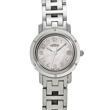 エルメス クリッパー CL4.210 ホワイトシェル レディース 時計 【中古】【wristwatch】