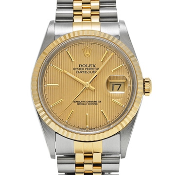 ロレックス デイトジャスト 16233 シャンパンタペストリー メンズ 時計 【中古】【wristwatch】