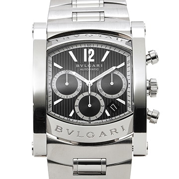ブルガリ アショーマ クロノグラフ AA48SCH ブラック メンズ 時計 【中古】【wristwatch】