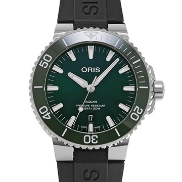 オリス アクイスデイト 01 733 7730 4157-07 4 24 64EB グリーン メンズ 時計 【中古】【wristwatch】