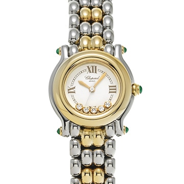 ショパール ハッピースポーツ 27/8278-22 ホワイト/ダイヤモンド レディース 時計 【中古】【wristwatch】