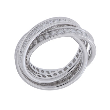 カルティエ スリーバングルズ リング #53 シルバー K18ホワイトゴールド WG レディース ジュエリー 【中古】【jewelry】