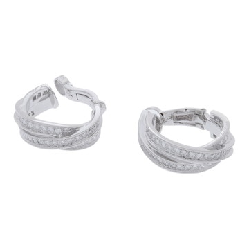 カルティエ スリーバングルズ イヤリング シルバー K18ホワイトゴールド WG レディース ジュエリー 【中古】【jewelry】