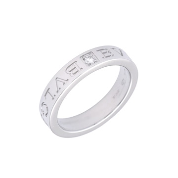 ブルガリ BBダブルロゴ リング 1PD シルバー K18ホワイトゴールド WG レディース ジュエリー 【中古】【jewelry】