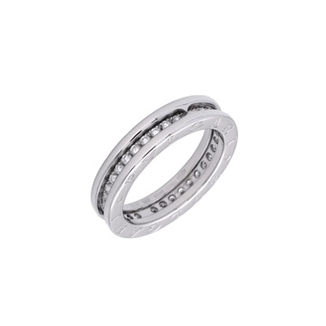 ブルガリ B-ZERO1 リング XS #55 シルバー K18ホワイトゴールド WG レディース ジュエリー 【中古】【jewelry】