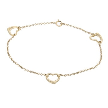 ティファニー オープンハート ブレスレット 3モチーフ ゴールド K18イエローゴールド YG レディース ジュエリー 【中古】【jewelry】