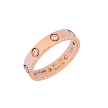 カルティエ ミニラブリング #54 8Pダイヤ ゴールド K18ピンクゴールド PG レディース ジュエリー 【中古】【jewelry】