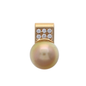 タサキ パール12mm 0.14ct ペンダントトップ ゴールド K18イエローゴールド YG レディース ジュエリー 【中古】【jewelry】