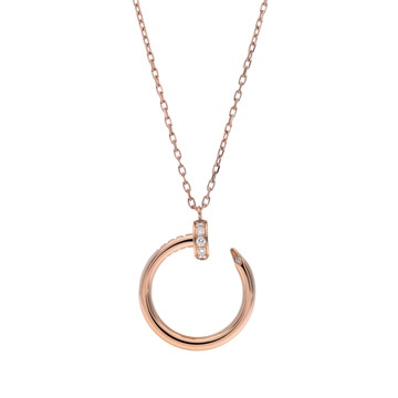 カルティエ ジュストアンクル ネックレス パヴェ ゴールド K18ピンクゴールド PG レディース ジュエリー 【中古】【jewelry】
