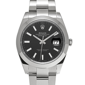 ロレックス デイトジャスト 41 126300 ブライトブラック メンズ 時計 【中古】【wristwatch】