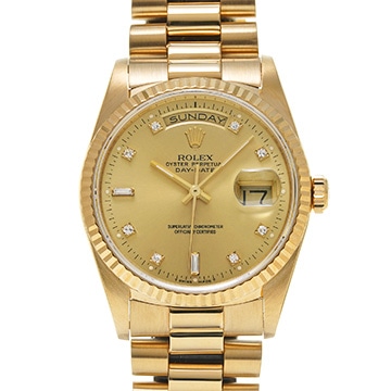 ロレックス デイデイト 18238A シャンパン/ダイヤモンド メンズ 時計 【中古】【wristwatch】