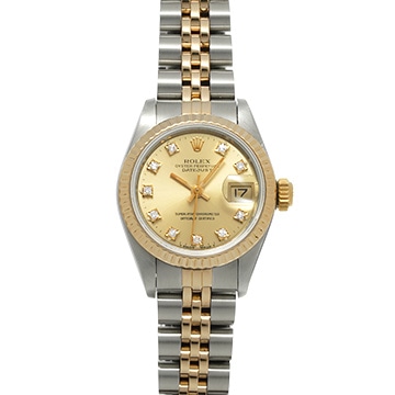 ロレックス デイトジャスト 69173G シャンパン/ダイヤモンド レディース 時計 【中古】【wristwatch】
