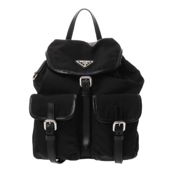 プラダ スモール バックパック  ブラック 1BZ677 ナイロン レディース バッグ 【中古】【bag】