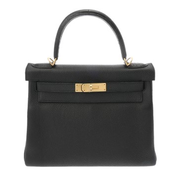 エルメス ケリー 28 内縫い ブラック トゴ/アリゲーターマット レディース バッグ 【未使用】【bag】