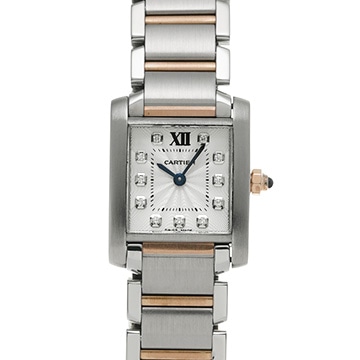 カルティエ タンク フランセーズ SM WE110004 シルバー/ダイヤモンド レディース 時計 【中古】【wristwatch】
