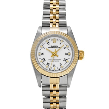 ロレックス オイスターパーペチュアル 26 67193 ホワイト レディース 時計 【中古】【wristwatch】