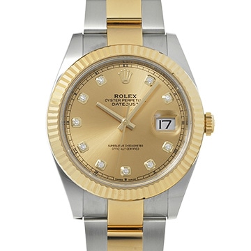 ロレックス デイトジャスト 41 126333G シャンパン/ダイヤモンド メンズ 時計 【中古】【wristwatch】