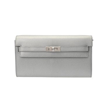 エルメス ケリーウォレット ロングトゥーゴー アルジャン シェーブルシャムキラ ユニセックス バッグ 【中古】【bag】