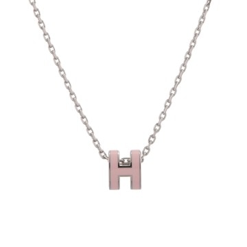 エルメス ペンダント ミニ・ポップH ピンク/シルバー金具 エナメル レディース ジュエリー 【未使用】【jewelry】