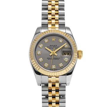 ロレックス デイトジャスト 179173G グレー/ダイヤモンド レディース 時計 【中古】【wristwatch】