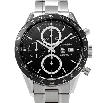 タグ ホイヤー カレラ キャリバー16 クロノグラフ CV2010.BA0786 ブラック メンズ 時計 【中古】【wristwatch】