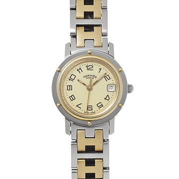エルメス クリッパー CL4.220 アイボリー レディース 時計 【中古】【wristwatch】