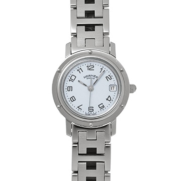 エルメス クリッパー CL4.210 ホワイト レディース 時計 【中古】【wristwatch】