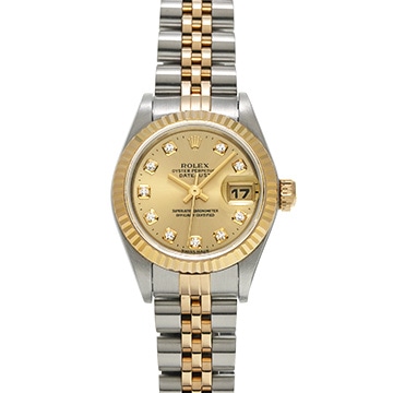 ロレックス デイトジャスト 26 69173G シャンパン/ダイヤモンド レディース 時計 【中古】【wristwatch】