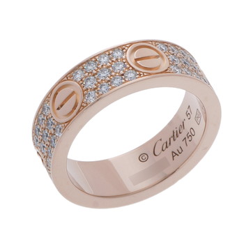 カルティエ ラブリング #57 パヴェ ゴールド CRB4087657 K18ピンクゴールド PG レディース ジュエリー 【中古】【jewelry】