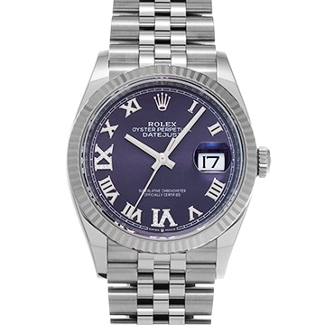 ロレックス デイトジャスト 36 126234G オーベルジーヌ/ダイヤモンド メンズ 時計 【新品】【wristwatch】