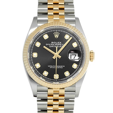 ロレックス デイトジャスト 36 126233G ブラック/ダイヤモンド メンズ 時計 【新品】【wristwatch】