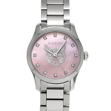 グッチ Gタイムレス 126.5 ピンクシェル レディース 時計 【中古】【wristwatch】