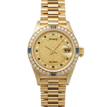 ロレックス デイトジャスト 69088 シャンパン/ダイヤモンド/サファイア レディース 時計 【中古】【wristwatch】