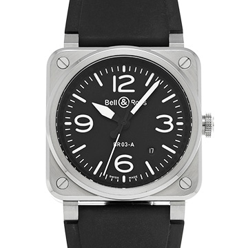 ベル＆ロス BR 03 ブラック スチール BR03A-BL-ST/SRB ブラック メンズ 時計 【中古】【wristwatch】
