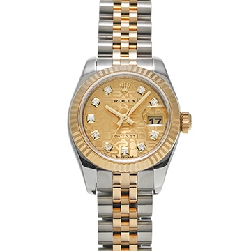 ロレックス デイトジャスト 26 179173G シャンパンコンピュータ/ダイヤモンド レディース 時計 【中古】【wristwatch】