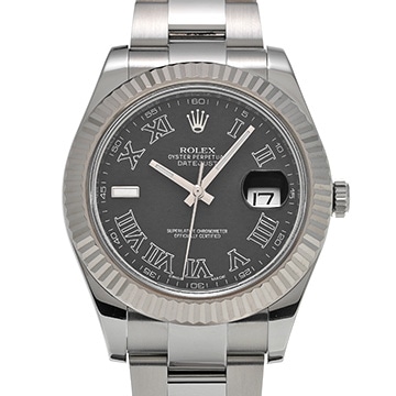 ロレックス デイトジャストII 116334 ブラック メンズ 時計 【中古】【wristwatch】