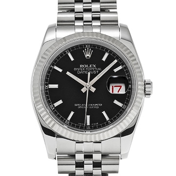 ロレックス デイトジャスト 116234 ブラック メンズ 時計 【中古】【wristwatch】