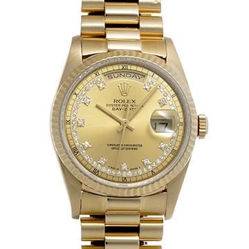 ロレックス デイデイト 18238LB シャンパン/ダイヤモンド メンズ 時計 【中古】【wristwatch】