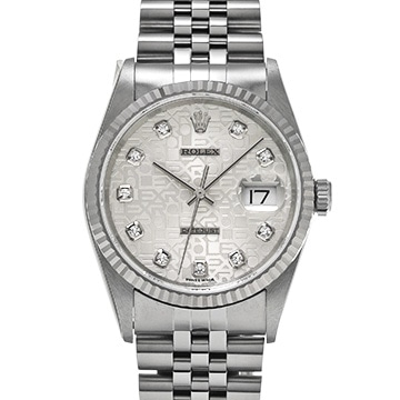 ロレックス デイトジャスト 16234G シルバーコンピュータ/ダイヤモンド メンズ 時計 【中古】【wristwatch】