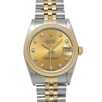 ロレックス デイトジャスト 68273G シャンパン/ダイヤモンド ユニセックス 時計 【中古】【wristwatch】