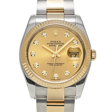 ロレックス デイトジャスト 116233G シャンパン/ダイヤモンド メンズ 時計 【中古】【wristwatch】