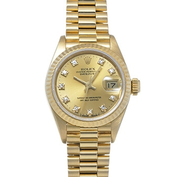 ロレックス デイトジャスト 69178G シャンパン/ダイヤモンド レディース 時計 【中古】【wristwatch】
